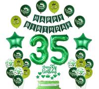 Décoration 35 ans anniversaire vert, ballon gonflable 35 ans anniversaire femme homme Décoration,Décoration 35 ballon, Décoration fête 35 femme Set