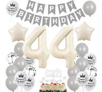 Decoration 44 ans anniversaire Beige,Ballon 44 ans Boho,Decoration anniversaire 44 Femme Homme,Ballons 44 ans Beige Gris, Ballon 44 ans anniversaire Beige Gris, Ballon 12 Ans Femme Beige Gris