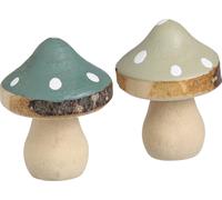 Décoration à saupoudrer Bois Mini-champignons verts 2,5cm 24pcs - Décoration de table naturelle & idée de bricolage