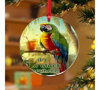 Décoration à suspendre avec inscription « It's Five O'Clock Somewhere », « Beer Bar Club » en verre, souvenir unique, disques en acrylique transparent, décoration d'arbre de Noël, étiquette de nom