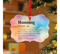 Décoration à suspendre avec mots avec définition de nom de ferme - Disques en acrylique transparent - Texte - Typographie - Souvenir pour décoration d'arbre de Noël, étiquette cadeau, plaques