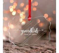 Décoration à suspendre en acrylique teinté pour petits-enfants Make Life Grand Ornements à suspendre Écriture Œuvre d'art Pendentif inspirant Mots Paroles Décoration à suspendre Transparent Souvenir