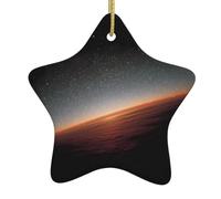 Décoration à suspendre en céramique en forme d'étoile, motif d'aube rayonnante, convient pour une décoration polyvalente de maison et de magasin
