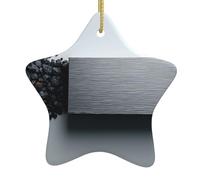 Décoration à suspendre en céramique en forme d'étoile, motif imprimé éclats de métal, convient pour une décoration polyvalente de maison et de magasin