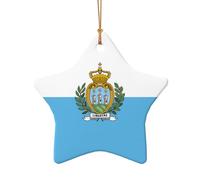Décoration à suspendre en céramique pour sapin de Noël Motif drapeau de Saint-Marin