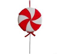 Décoration à suspendre en forme de bulles pour les vacances avec motif alternatif blanc et rouge et plusieurs tailles (F)