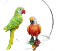 Décoration à suspendre en forme de perroquet double ara avec anneau en fer - Décoration de jardin en résine vibrante pour arbres de patio - Oiseau de 22,5 cm pour sculpture (B)