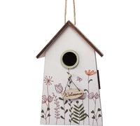 Décoration à suspendre Printemps Maison d'oiseau Nichoir Décoration en bois Blanc Vert 19cm