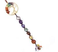 Décoration À Suspendre Sur Le Thème Des Chakras : Arbre De Vie Fait Main, Pierres Semi-Précieuses Et Cristaux De Guérison Des 7 Chakras. Décoration De Voiture, Cristaux, Multicolore, Pendentif En Pier