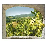 Décoration adhésive Toscane Trompe l'Œil Fenêtre, Polyester, Multicolore, 75 x 0,1 x 60 cm