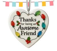 Décoration Amitié Océan en Forme de Cœur | Décoration Céramique 3D Amitié Ornements de Noël - Saisonnière pour Vacances Cartable Chambre | pour Appartement Bureau