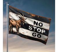 Décoration amusante pour bar avec motif chèvre : No Stop, Go! Drapeau pour décoration de chambre d'homme (30 x 45 cm)