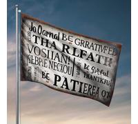 Décoration amusante pour bar « Be Grateful, Thankful, Patient : A Reminder Of Life's Values » Drapeaux pour hommes Décorations de jardin d'extérieur (60 x 90 cm)