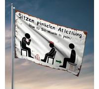 Décoration amusante pour bar Comment s'asseoir : de la bouche à la douleur drapeaux drapeaux pour hommes décorations de jardin extérieur (120 x 180 cm)