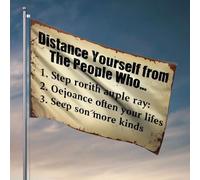Décoration amusante pour bar Distance Yourself From Those Who Flag Décoration de chambre d'homme (152 x 244 cm)