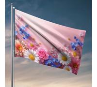 Décoration amusante pour bar fantaisie florale : un jardin coloré de fleurs drapeau décoration pour chambre à coucher drapeaux pour gars (60 x 90 cm)