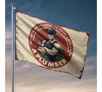 Décoration amusante pour bar homme fort tenant une clé : drapeau de la fierté d'un plombier - Cadeaux amusants pour mari - Décorations de chambre à coucher (60 x 90 cm)