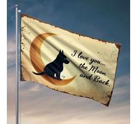 Décoration amusante pour bar « I Love You... The Moon And Back » Drapeau pour décoration de chambre d'université pour gars Drapeaux de voiture pour chambre (120 x 180 cm)