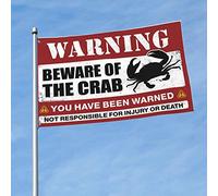 Décoration amusante pour bar, méfiez-vous du drapeau de crabe, décoration extérieure, drapeaux cool pour les gars (152 x 244 cm)