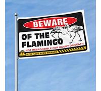 Décoration amusante pour bar, méfiez-vous du drapeau flamant rose, décoration extérieure, drapeaux cool pour les gars (30 x 45 cm)