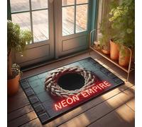 Décoration amusante pour bar Neon Empire : le paillasson tressé Light Show Décoration de bar drôle Décoration de cuisine vintage et accessoire (65 x 90 cm)