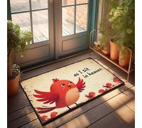 Décoration amusante pour bar oiseau rouge au paradis : une scène de dessin animé fantaisiste paillasson drôle décoration de bar vintage décoration et accessoire de cuisine (65 x 90 cm)