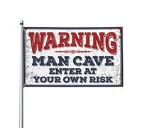 Décoration amusante pour bar Wrning Enter At Your Own Risk, décoration extérieure, drapeaux cool pour les gars (60 x 90 cm)