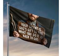 Décoration amusante pour bar Your Talent Is God's Gift To You. What You Do It Is Back To God. Drapeau décoratif de chambre d'université pour gars Drapeaux de voiture pour chambre (60 x 90 cm)