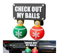 Décoration Amusante « Regardez ma Boule » pour Crochet de remorque de Noël, Crochet de remorque 3D avec Boules Rouges et Vertes oscillantes, clochettes en PLA, Cadeau Farce Rigolo