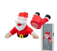 Décoration Animée de Noël à Crash pour Fenêtre | Décoration de Père Noël et Renne Fracassante - Action Jambes Fenêtre Intérieur Maison Porte Fêtes,