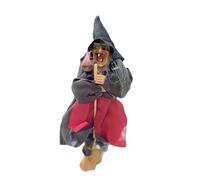 Décoration animée de sorcière d'halloween : Figurine effrayante de sorcière Suspendue, Voix déclenchée avec des Yeux LED Rouges | Expression hantée réaliste pour Arbres en Plein air, d'escalier,