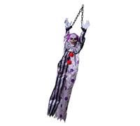 Décoration animée de spectre squelette avec œil lumineux activé par le son, accessoires d'Halloween étranges pour extérieur et intérieur