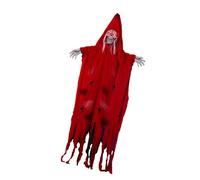 Décoration animée de spectre squelette avec œil lumineux activé par le son, accessoires d'Halloween étranges pour extérieur et intérieur