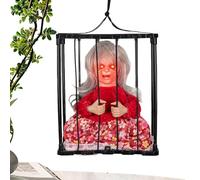 Décoration Animée D'Halloween - Plastique, Cage Suspendue, Terrifiant, Squelette | Accessoire De Casa Hanté Avec Un Capteur De Lumière Et De Mouvement Pour Les Événements Intérieurs Extérieurs, Décora