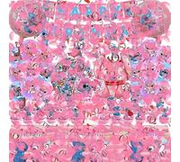 Decoration Anniversaire, 104 Pièces Birthday Decoration Fille Stitch Rose Deco Anniversaire - Bannière, Nappe, Décoration Gâteau, Ballons, Tourbillons Suspendus, Autocollants