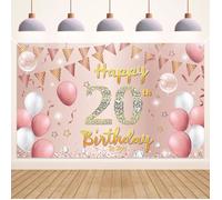 Decoration Anniversaire 20 Ans,Or Rose 20 Ans Banderole Joyeux Anniversaire Fête Photographie pour 20 Ans Deco Homme Femme
