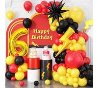 Decoration Anniversaire 6 an,95 Pièces Ballons Rouge Jaune Noir, Ballon Anniversaire 6 an, Deco Anniversaires 6 An, pour Anniversaire, Fête à Thème