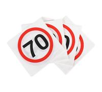 Decoration anniversaire 70 ans serviettes panneau de signalisation rouge/blanc - Décoration originale pour 70 ans anniversaire femme et homme - Tiwoca