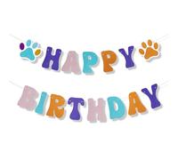 Décoration Anniversaire Bluey, 3m Multicolore Décorations de Fête d'Anniversaire de Chien de Dessin Animé Pré-Enfilée Bannière de Décorations pour Fournitures de Fête d'Anniversaire