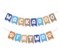 Décoration Anniversaire Bluey, Bannière Wackadoo I'm Two Toile de Fond Bluey Happy Birthday à Suspendre Bannière pour Garçons Filles Thème Chien Anniversaire Fête Décorations Fournitures