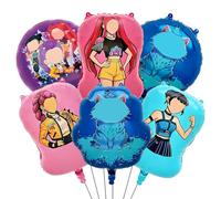 Decoration Anniversaire Dem0n, 6pcs Thème Dessin Animé Ballons en Aluminium, Ensemble Ballon Deco de Fête, Ballons Colorés en Feuille d’Aluminium pour Fête Enfants