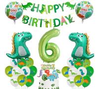 Décoration Anniversaire Dinosaure 6 Ans Garçon - Ballons, Guirlande Joyeux Anniversaire, Kit Complet pour Fête Dino