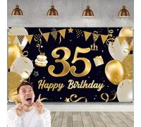 Décoration Anniversaire Éblouissant - Bannière Scintillante pour 35 Ans, Accessoires de Réjouissance Impressionnants avec Motif « 35 Ans Éblouissant Anniversaire », 72.8 x 43.3 pouces