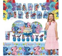 Decoration Anniversaire Fête,Lilo & Stich Decoration Anniversaire Ballon Kit,Décoration de Fête Thème pour Garçons Filles