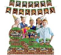 Decoration Anniversaire Mine-craft, Mine-craft Décoration De Fête d'Anniversaire Pour Enfants, Articles de Table pour Fêtes