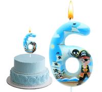 Decoration Anniversaire Pirate, Anniversaire Pirate Bougie, Bougie 3D Pour Enfants, Decoration Numéros de 6 Ans