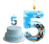 Decoration Anniversaire Pirate, Anniversaire Pirate Bougie, Bougie 3D Pour Enfants, Decoration Numéros de 5 Ans