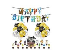 Décoration Anniversaire pour Enfants Bannière Ballon Latex Gâteau Décoration Thème Harry Potter - 39PCS Multicolore