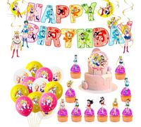 Décoration Anniversaire Sailor Moon Ballons Set, RosyFate Sailor Moon Fête d'Anniversaire Décoration, Décorations de Fête Sailor Moon, Anniversaire Bannière de Joyeux Déco