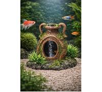 Décoration aquarium amphore cachette poisson avec prise pompe a air